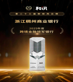 荣膺双奖!浙江稠州商业银行